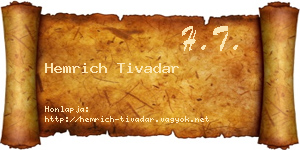 Hemrich Tivadar névjegykártya